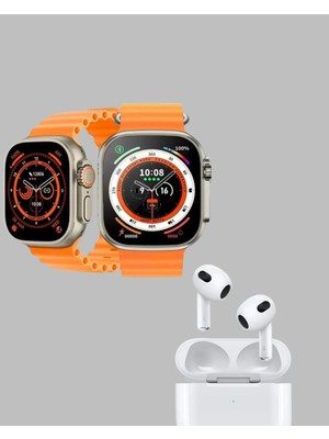 Watch 9 Max Akıllı Saat Kulaklık Seti Sağlık Takipli 45 mm Geniş Ekran Tdms-07