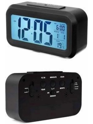 Dijital Masa Saati Takvim Çalar Saat Alarmlı Işıklı LED Ekran Pilli Tdms-07