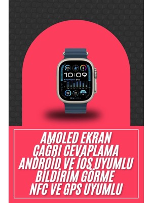 49MM Akıllı Saat Amoled Ekranlı Kadın Erkek Kol Saati Plastik Kordon Tdms-07