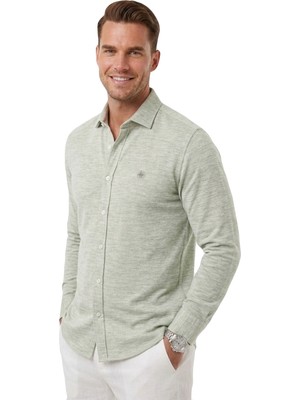 Rizzup Yeşil Slim Fit Çizgili %100 Pamuk Erkek Gömlek – Nefes Alan Şık Günlük Gömlek 2602626