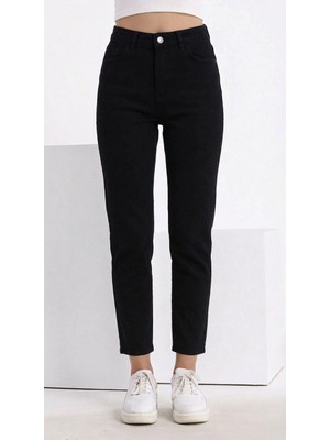 Lenithra Kadın Yüksek Bel Power Likralı Mom Jean