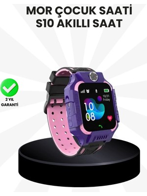 S10 Akıllı Çocuk Saati Mor Model Çift Yönlü Konuşma ve Sos Fonksiyonu Tdms-07