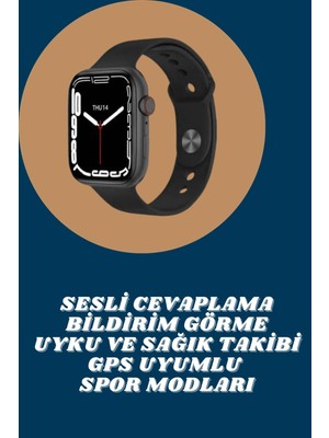 Akıllı Saat Tema Değiştirme Uyku ve Sağlık Takibi Sesli Asistan Bildirim Görme Tdms-07
