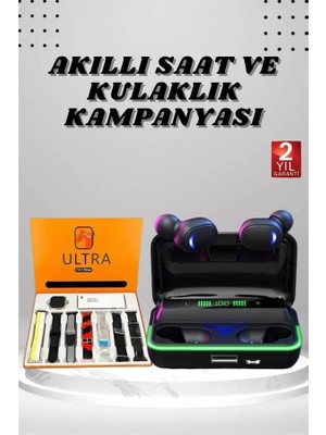 Yeni Nesil Akıllı Saat ve Bluetooth Kulaklık Kampanyası Android ve Ios Uyumlu Uyku ve Sağlık