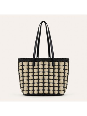 MUDO Hasır Örgülü Shopper El Çantası