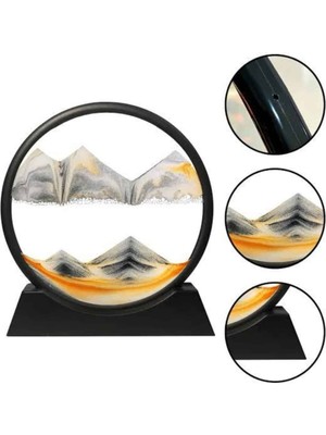 3D LED Işıklı Kum Saati Gece Lambası Hareketli Sulu Kum Saati Orta Boy Tdms-07