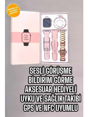 Akıllı Saat Amoled Ekran 3 Kordonlu Aksesuar Hediyeli Sesli Görüşme Tdms-07