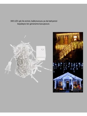 3x3 LED Şelale Perde Işık Kutlama ve Dekor Aydınlatması Tdms-07