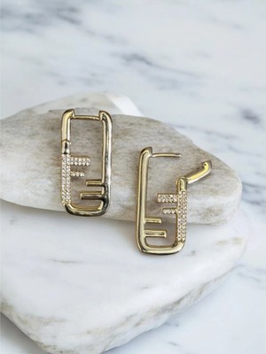 CHERIECHIC Jewels Uzun Kilitli Model Zirkon Taşlı Küpe