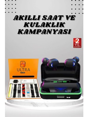 Yeni Nesil Akıllı Saat ve Bluetooth Kulaklık Kampanyası Android ve Ios Uyumlu Uyku ve Sağlık