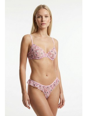 Rays Pudra Çiçek Desenli Braled Takım 381