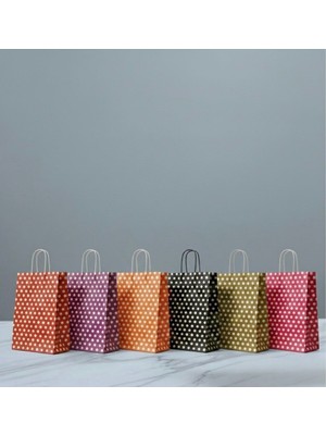 Aybaş Kağıtçılık 1.kalite 18X24 cm 12'li Set, 12 Adet (6 Renk) Kraft Kağıt Çanta,hediye Poşeti, Hediye Paketi