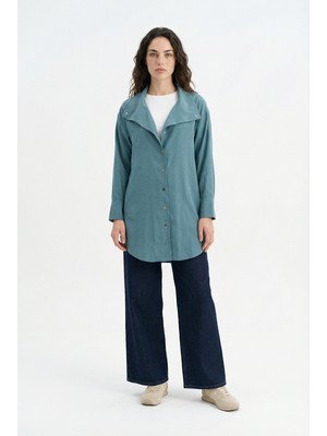 ALLDAY Yeşil-Yaka Detay Düğmeli Gömlek