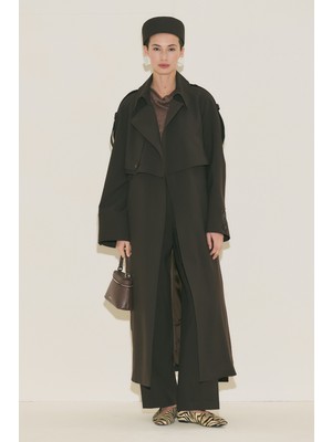 Manuka LIMITED EDITION GENİŞ KOL TRENÇKOT ACI KAHVE