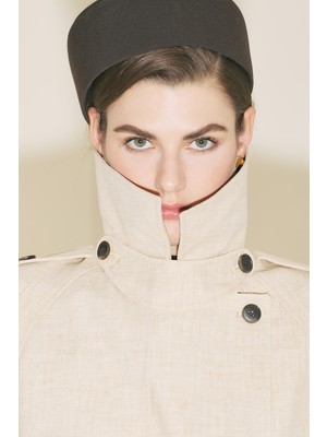 Manuka LIMITED EDITION GENİŞ KOL TRENÇKOT BEJ