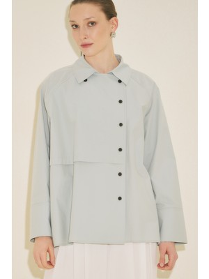 Manuka Mılo Kruvaze Kapama Gömlek Mavi