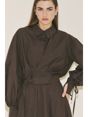 Manuka LABECA BAĞLAMALI GÖMLEK KAHVERENGİ