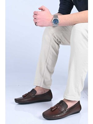 Bestello Bağcıksız Püsküllü Poliüretan Taban Hakiki Deri Loafer 028-2021-26Y Erkek Ayakkabı