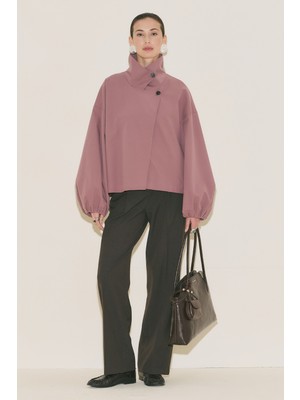 Manuka Melva Geniş Kol Kısa Trençkot Gülkurusu