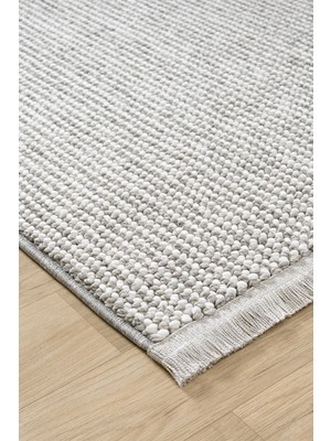 Anutya Home Gri Beyaz Iskandinav Bukleli Yumuşak Minimalist Salon Koridor Mutfak Çocuk Oturma Odası Halısı