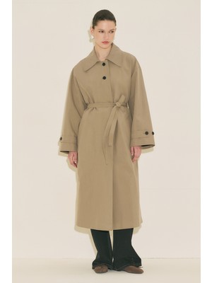 Manuka Malene Düğmeli Trençkot Vizon