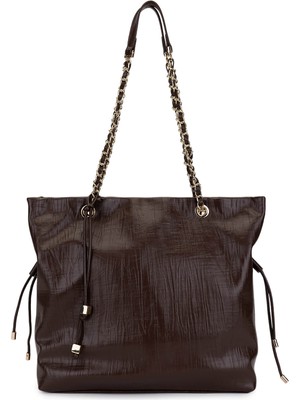 Tamer Tanca Kadın Suni Deri Kahverengi Omuz Çanta 921 27299 Bn Cnt Y26 Kahve