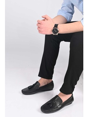Bestello Bağcıksız Püsküllü Poliüretan Taban Hakiki Deri Loafer 028-2021-26Y Erkek Ayakkabı