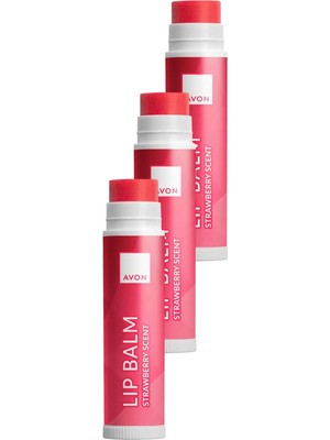 Avon Color Trend Dudak Balmı Kuru Dudaklar İçin Nemlendirici Üçlü Set SPF 15 Strawberry