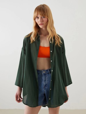 Lc Waikiki Yeni Sezon Gömlek Yaka Kadın Plaj Elbisesi