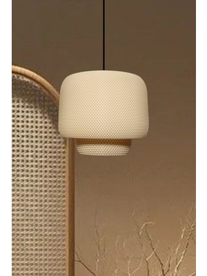 Decory Serbenty Hasır Renk Rattan Görümlü Avize, Pinterest Tekli Sarkıt Avize (Bioplastik)