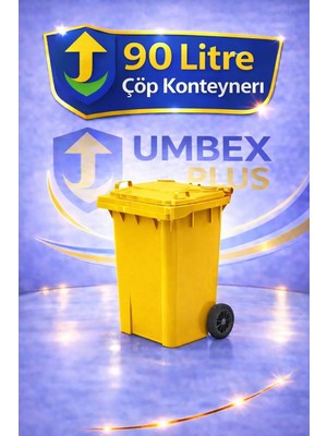 Umbex Plus Umbex Atık Plastik Çöp Konteyneri 90 Litre Plastik Konteyner - A Isıya Karşı Dayanıklı-