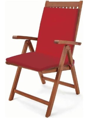 Storemax NO35 Mer-Tim Bahçe Balkon Salon Kırmızı Sandalye Minderi (Arkalıklı)