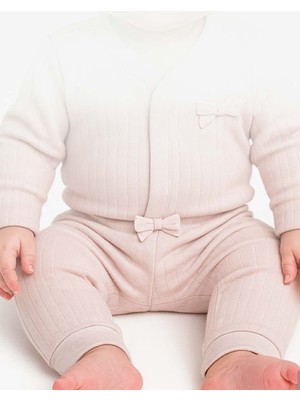 Bistil Bistyle Pantolon Patiksiz Love You Family Pudra - Ekru