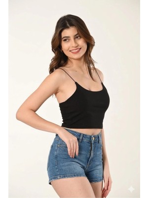 Nuitamore Çift Katlı Ip Askılı Crop - %100 Pamuk