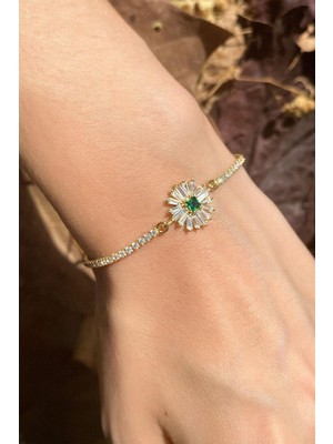 Spossy Silver Jewelry Çiçek Su Yolu Bileklik