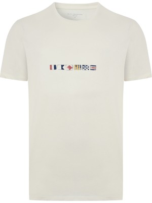 Baskılı Bisiklet Yaka Kısa Kollu T-Shırt