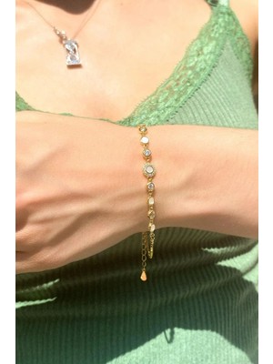 Spossy Silver Jewelry Sedef Taşlı Zarif Tasarım Bileklik