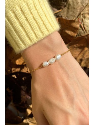 Spossy Silver Jewelry Gerçek Inci Zarif Bileklik