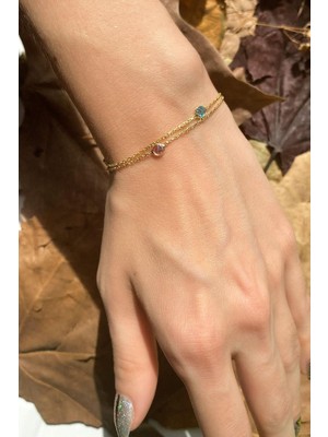 Spossy Silver Jewelry 2 Sıralı Taşlı Bileklik