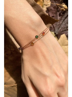 Spossy Silver Jewelry 3 Sıralı Taşlı Bileklik