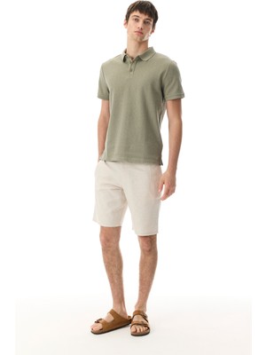 Polo Yaka Örme Kısa Kollu T-Shırt