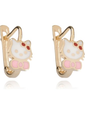 Berk Mücevherat 14 Ayar Altın Hello Kitty Figürlü Çocuk Küpe