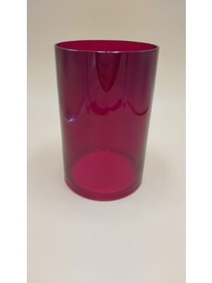 Loop Kördüğüm El Yapımı Kırmızı Silindir Vazo, Dekoratif Mumluk 12X18CM