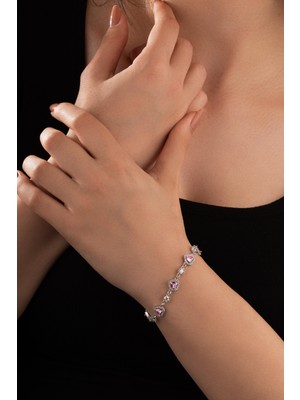 Spossy Silver Jewelry  Yedili Kalpli Bileklik
