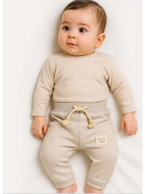 Bistyle Pantolon Patiksiz Cookies Make Happy Ekru - Bej - Taş