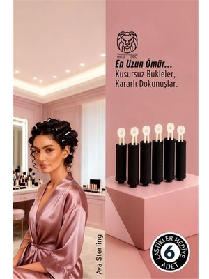 Balcali Saç Bigudisi - 6'LI Saç Bukle Şekillendirme Seti - Lastikli - Ömürlük Ş - DE0024-5KDR9