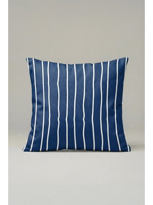 Viki Concept Navy Line Kırlent Kılıfı 048 – Çizgili Modern 45X45 cm Dekoratif Yastık Kılıfı