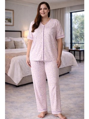 Pijapia Kısa Kol Önden Düğmeli Kadın Pijama Takım  2914