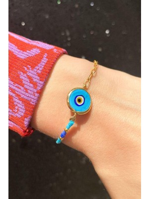 Spossy Silver Jewelry Doğal Taşlı, Mineli Nazar Göz Bileklik