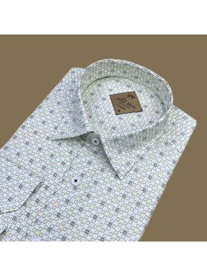 Gömlek Galerisi Erkek Klasik Geniş Kesim Desenli Uzun Kollu Gömlek